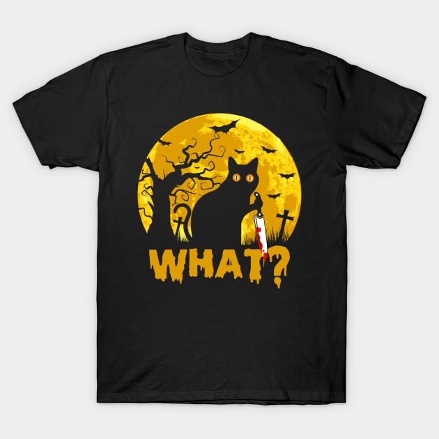 What? Halloween cat T-Shirt by Rascality 13